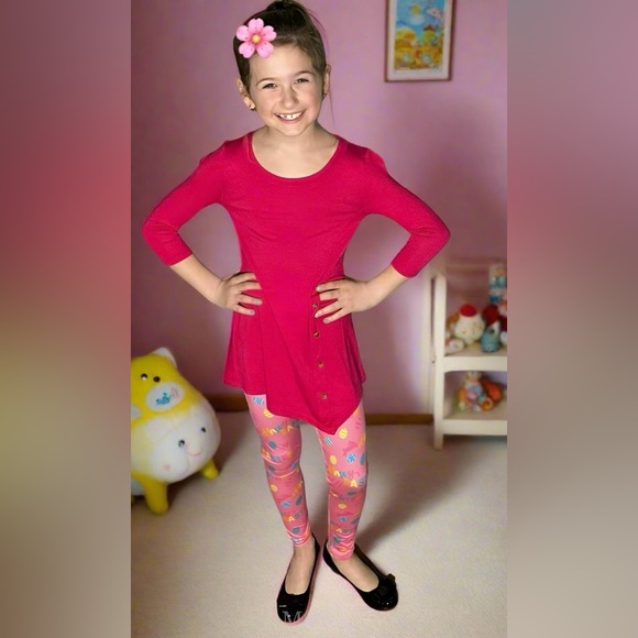 S/M/L/XL NEW Girls High Low Pink Boutique Dress or Long Tunic Top - Picture 3 of 8